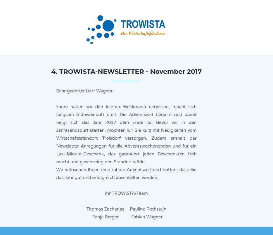 TROWISTA-Newsletter IV/2017